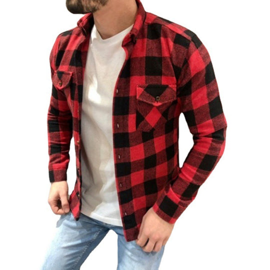 Hot Sale Cotton Brushed Plaid Shirt For Men