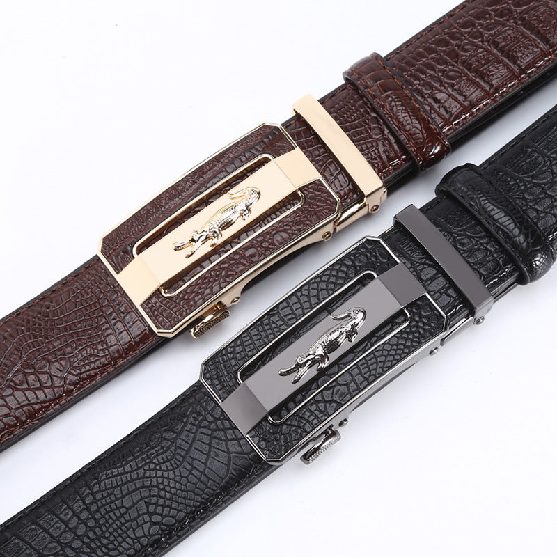 Men's Crocodile Belt Alloy Comfort Click Belt