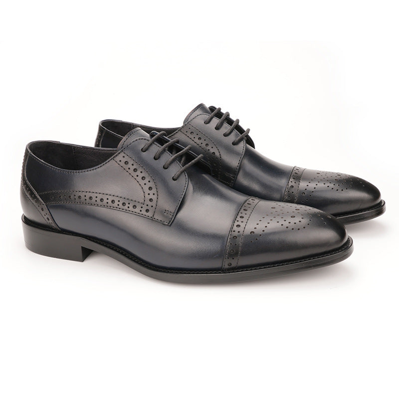 Leather Brogue Carved Business Dress Oxford Shoes Men