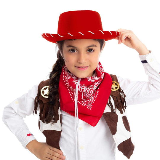 Children's Rope Non-Woven Brown Brim Cowboy Hat