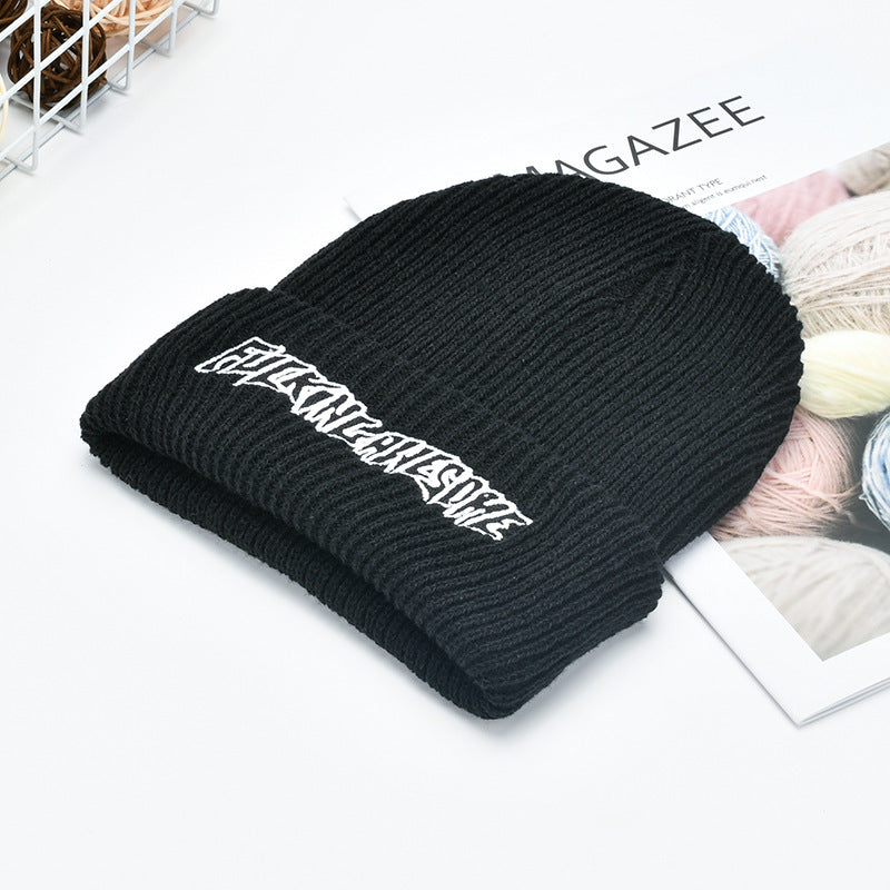 Men and women letter embroidery knitted hat