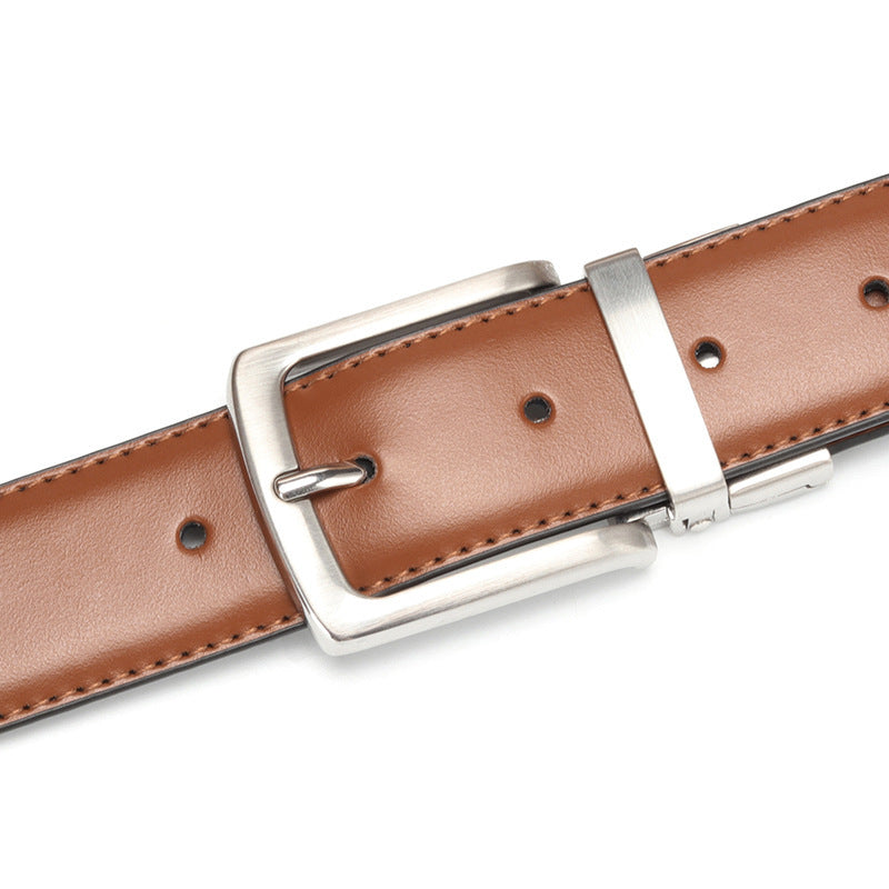 Men's rotating pin buckle belt