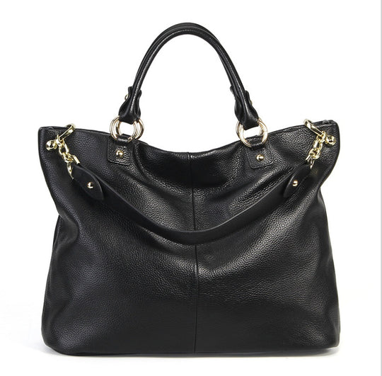 new high-grade first layer cowhide ladies handbags European and American fashion leather handbags shoulder slung tote bag