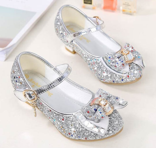 Sequined bow shoes