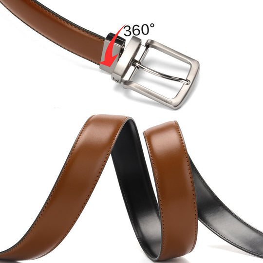 Men's rotating pin buckle belt