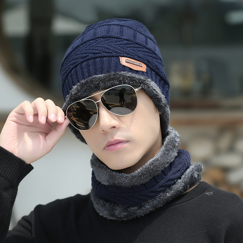 Winter Beanie Hat Scarf Set Warm Knit Hat Thick Fleece Lined Winter Hat Neck Warmer For Men Women