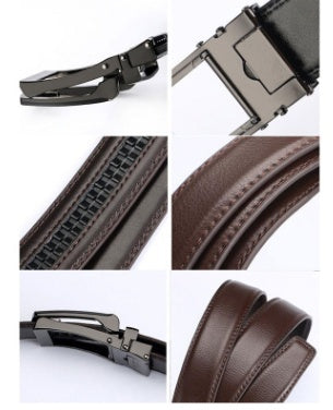 TV Belt Men's Comfort Click Fake Pin Buckle Men's Leather Belt