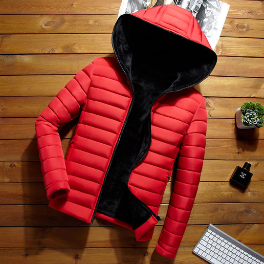 Men's Winter Short Padded Padded Jacket Winter Plus Velvet Slim Jacket