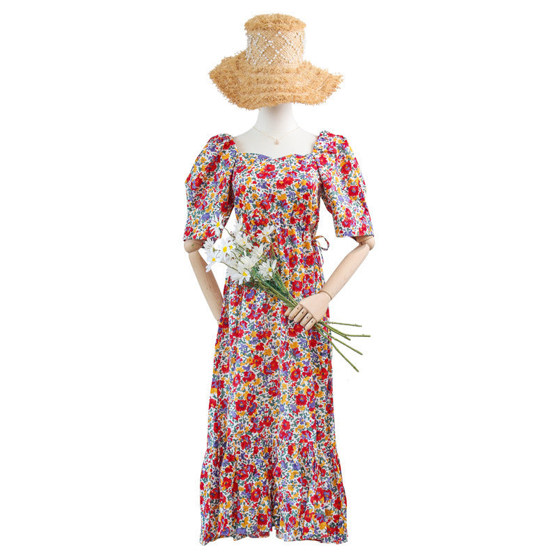 Women's Cotton Printed Floral Dress For Women Summer