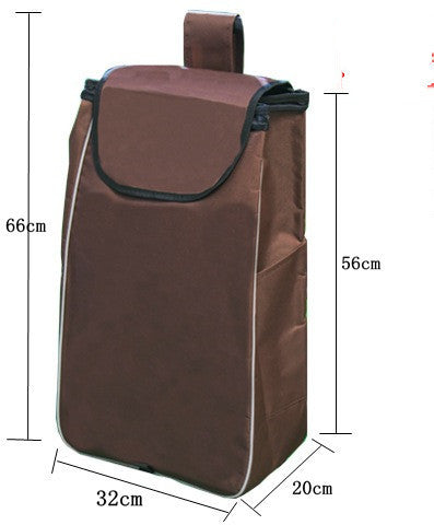 Double-Layer Shopping Trolley Cloth Shopping Cart Trolley Trolley Bag Small Trolley Trolley Cloth Bag Large Waterproof Oxford Bag