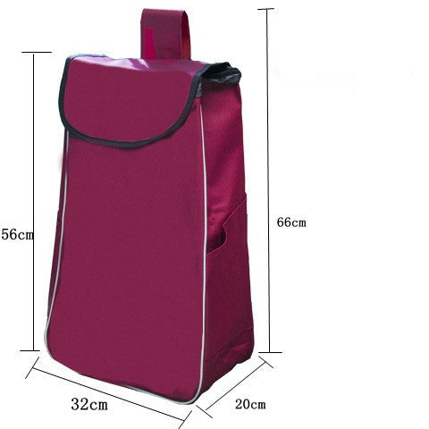 Double-Layer Shopping Trolley Cloth Shopping Cart Trolley Trolley Bag Small Trolley Trolley Cloth Bag Large Waterproof Oxford Bag