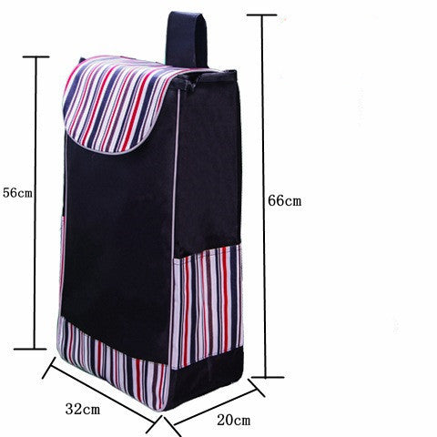 Double-Layer Shopping Trolley Cloth Shopping Cart Trolley Trolley Bag Small Trolley Trolley Cloth Bag Large Waterproof Oxford Bag