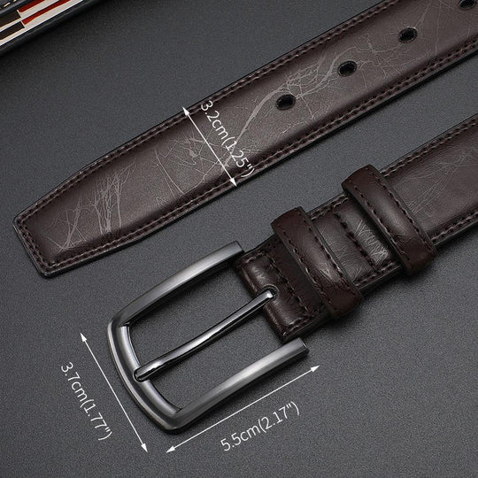 Pin buckle belt men's leather youth casual simple leather new business pants belt men's belt