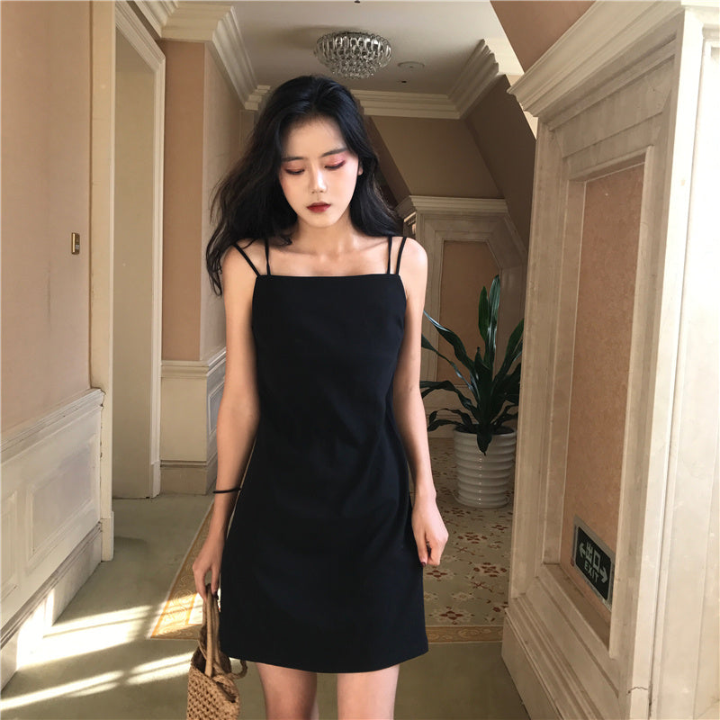 Pure Desire For Wind Suspender Skirt Design Sense Minority Wear Summer Spice Girl Dress Women''s Hepburn Little Black Skirt Sexy Skirt