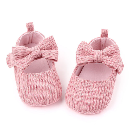 Bowknot Woolen Knit Baby Shoes Moccasins Princess Shoes Baby Shoes