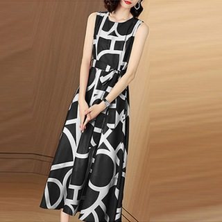 Summer Women Dress Fashion Elegant O Neck Office Lady Dress