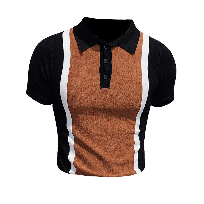 Slim-fit Lapel Casual Knit POLO Shirt For Men