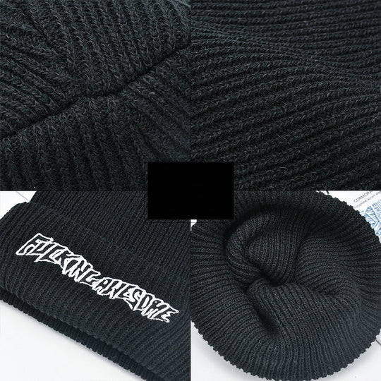 Men and women letter embroidery knitted hat