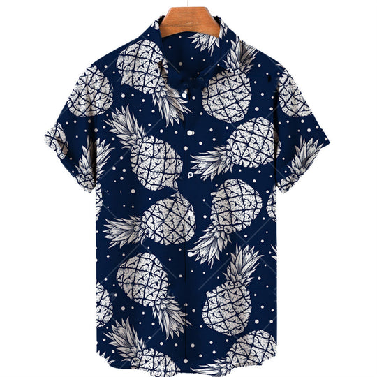 Summer Casual Fruit Print Hawaiian Shirt For Men