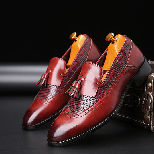 Plus cashmere Business Leather Shoes Men