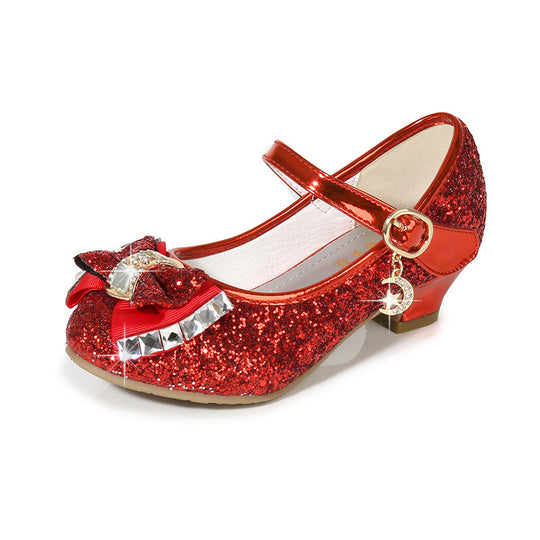 Sequined bow shoes