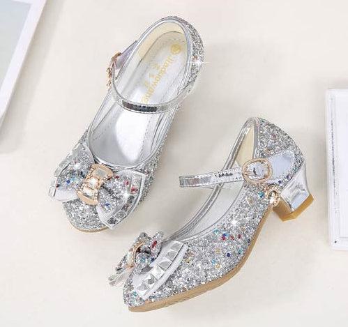 Sequined bow shoes