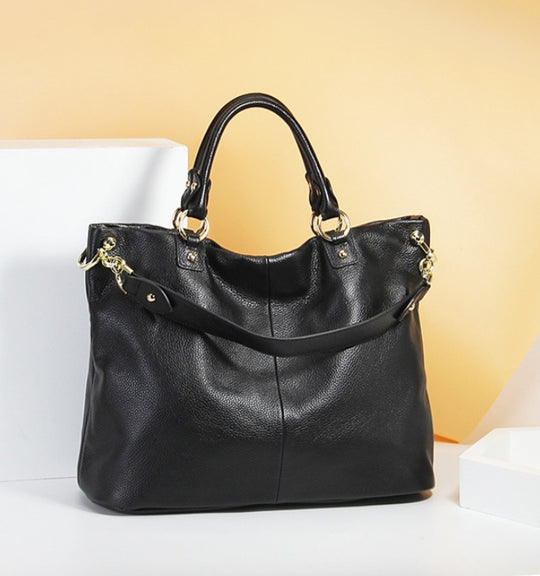 new high-grade first layer cowhide ladies handbags European and American fashion leather handbags shoulder slung tote bag