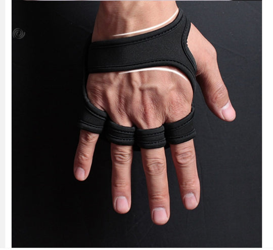 Black Breathable Weightlifting Sports Gym Half Finger Protector Gloves