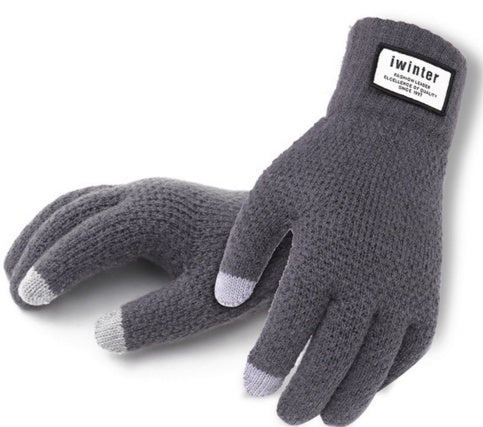 Winter Autumn Men Knitted Gloves Touch Screen High Quality Male Thicken Warm Wool Cashmere Solid Gloves Men Mitten Business