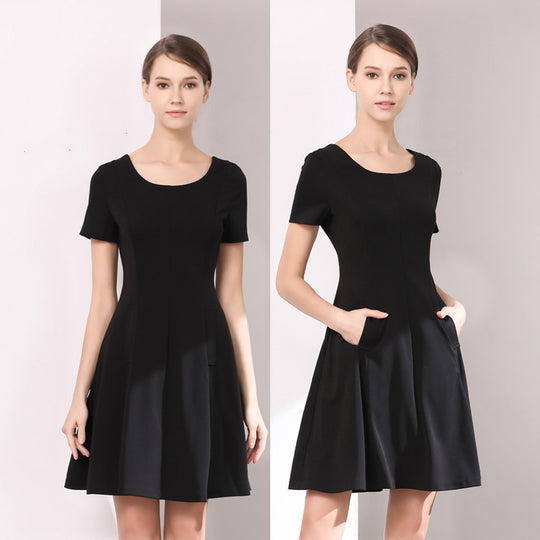 Women Basic Summer Suit A-line Black Dress