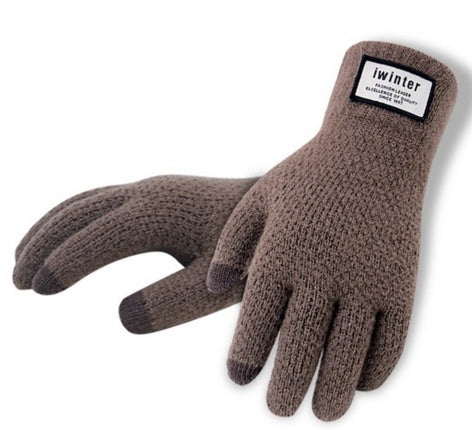 Winter Autumn Men Knitted Gloves Touch Screen High Quality Male Thicken Warm Wool Cashmere Solid Gloves Men Mitten Business