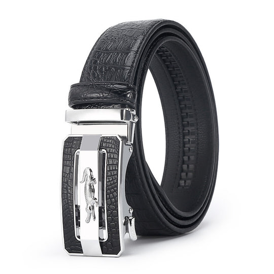 Men's Crocodile Belt Alloy Comfort Click Belt