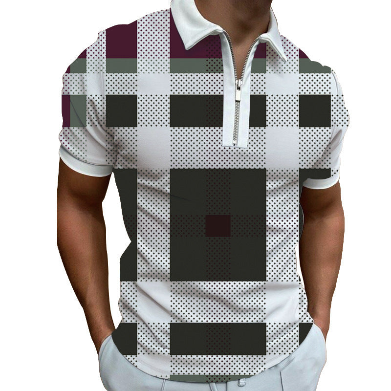 Printed Loose Fitting Short Sleeved T-shirt For Men