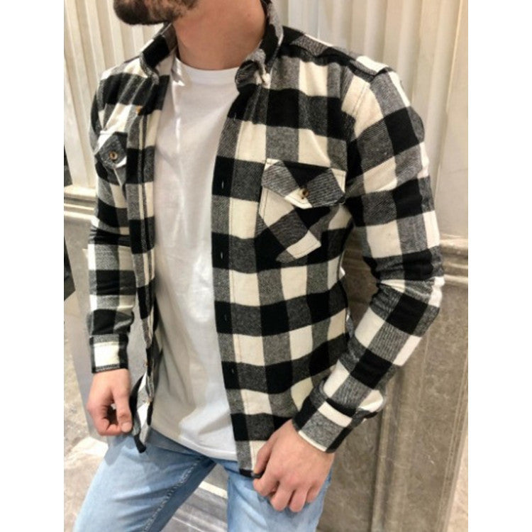 Hot Sale Cotton Brushed Plaid Shirt For Men