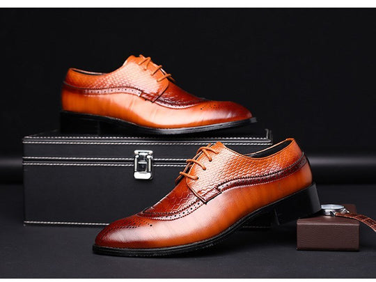 new spring men flats lace up male business oxfords men leather shoes