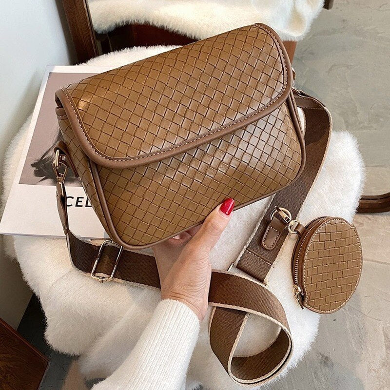 Bag Handbags Woven Messenger Bag Shoulder Small Square Bag