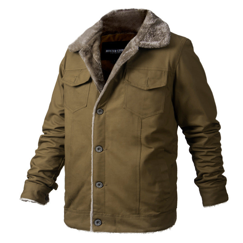 Men's Winter Plush Fleece Bomber Jacket