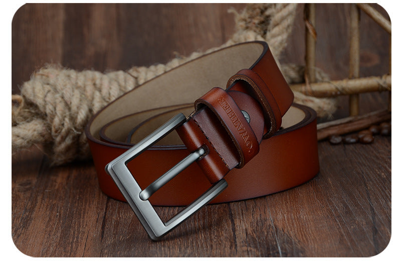 Casual leather wild leather belt fashion business men's pin buckle belt CF001