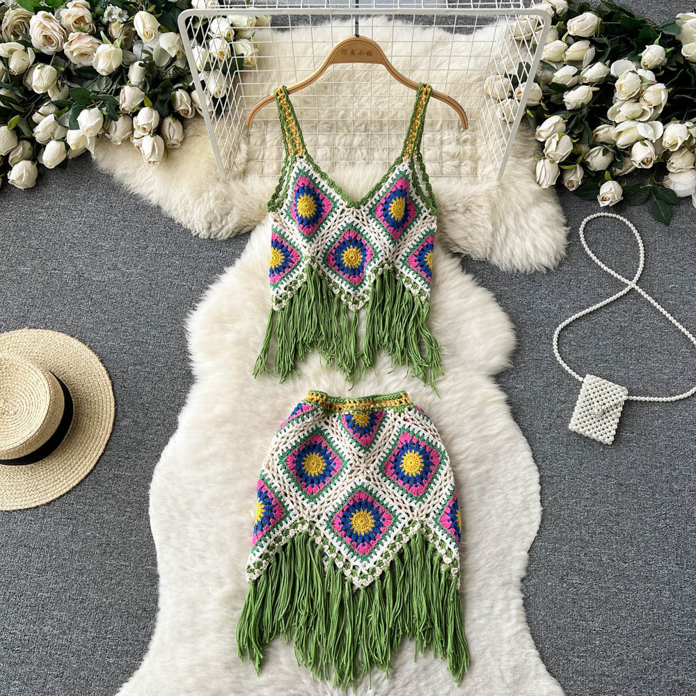 Summer Wear Ethnic Style Overall Dress Set Women