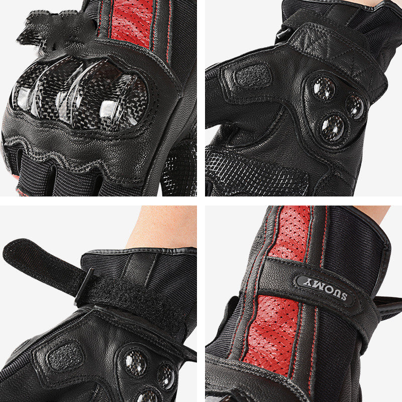 Motorcycle Riding Gloves Men And Women Four Seasons Motorcycle Racing Leather Breathable Wear-resistant Retro Knight Anti-fall Equipment