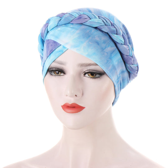 Tie-Dye Brushed Milk Silk Braided Hat