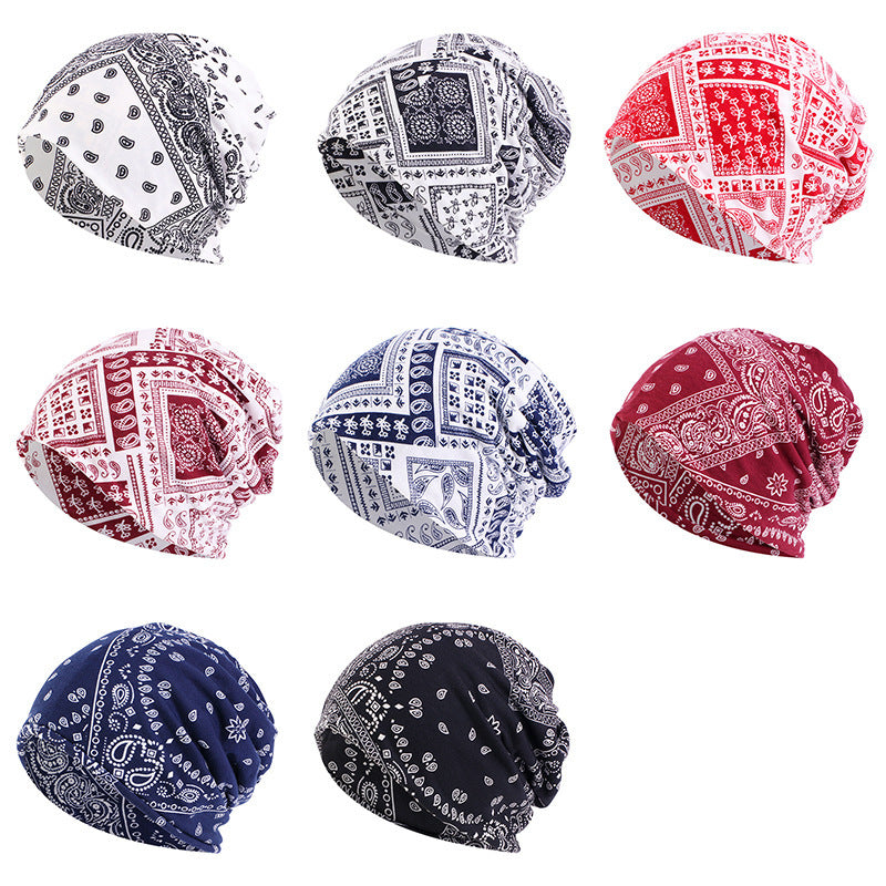 New Warm Couples Pullover Print Bandana Hat