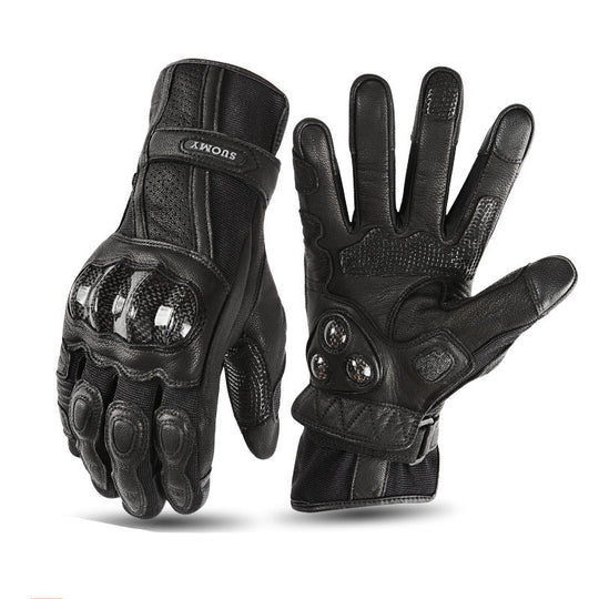 Motorcycle Riding Gloves Men And Women Four Seasons Motorcycle Racing Leather Breathable Wear-resistant Retro Knight Anti-fall Equipment