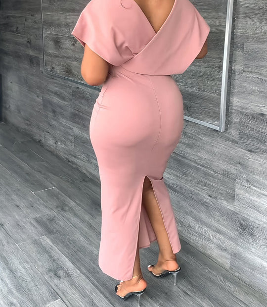 Sexy Backless High Waist Slim Temperament Dinner Women's Split Dress