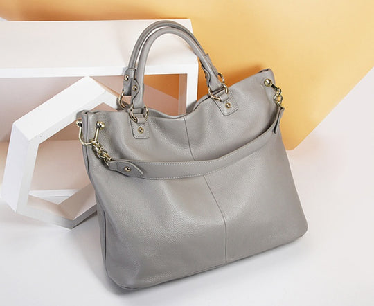 new high-grade first layer cowhide ladies handbags European and American fashion leather handbags shoulder slung tote bag