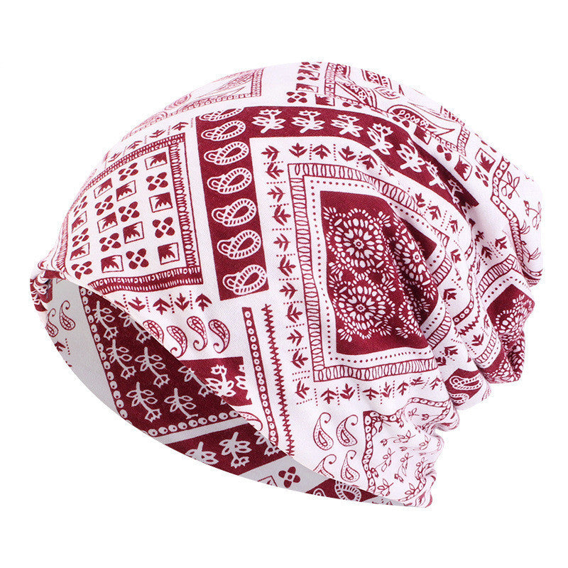 New Warm Couples Pullover Print Bandana Hat