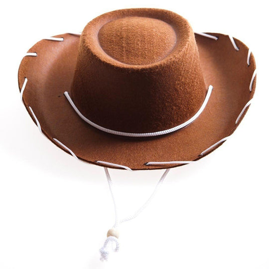 Children's Rope Non-Woven Brown Brim Cowboy Hat