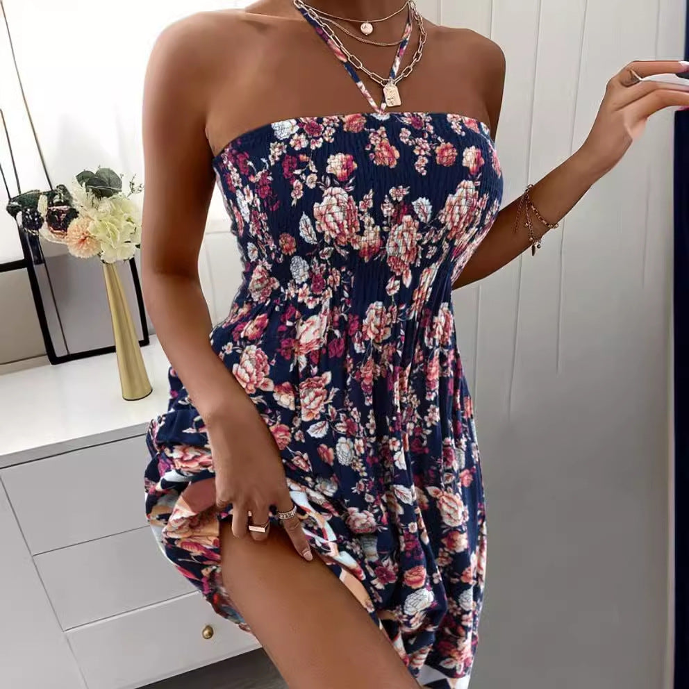 Summer Fashion Sleeveless Halter Dress Women