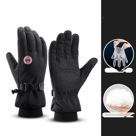 Warm Winter Ski Gloves For Men Outdoor Cycling With Fleece Thickened