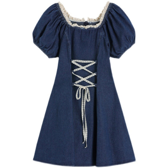 Puff Sleeve Dress Women Summer French